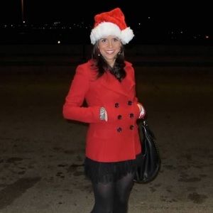 Banana Republic red double breasted wool pea coat